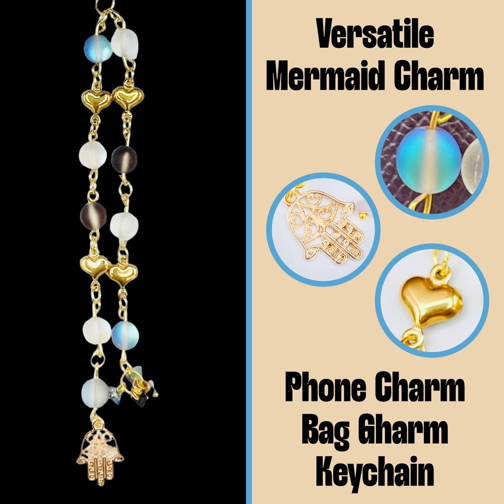 Mermaid Glass Beads - Bag Charm, Phone Charm, Keychain, etc.